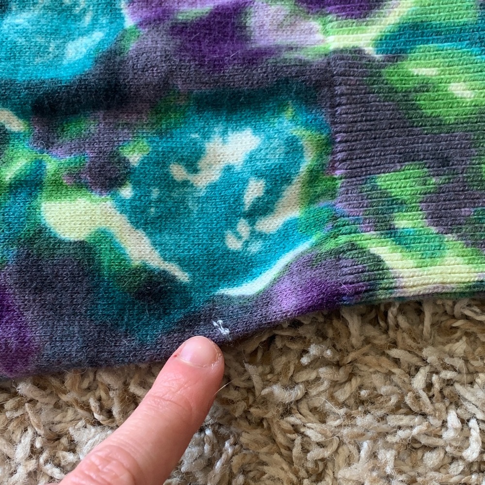 NWT Talbots Purple, Blue & Green Abstract Floral Crewneck Button Cardigan Medium - Picture 6 of 10